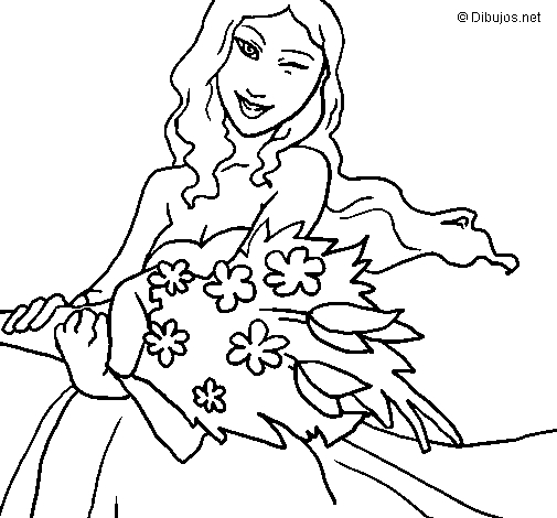 Coloriage d'un bouquet de fleurs dans un vase