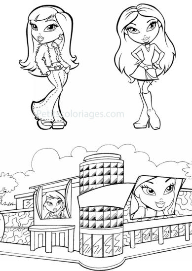 Un coloriage d'un adorable chaton jouant parmi des fleurs colorées