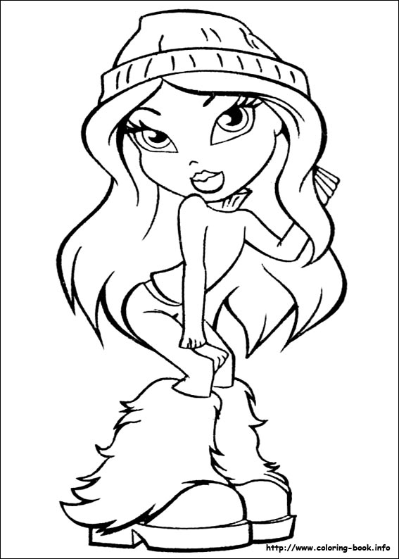 Coloriage de Bratz : les poupées en pleine séance de mode