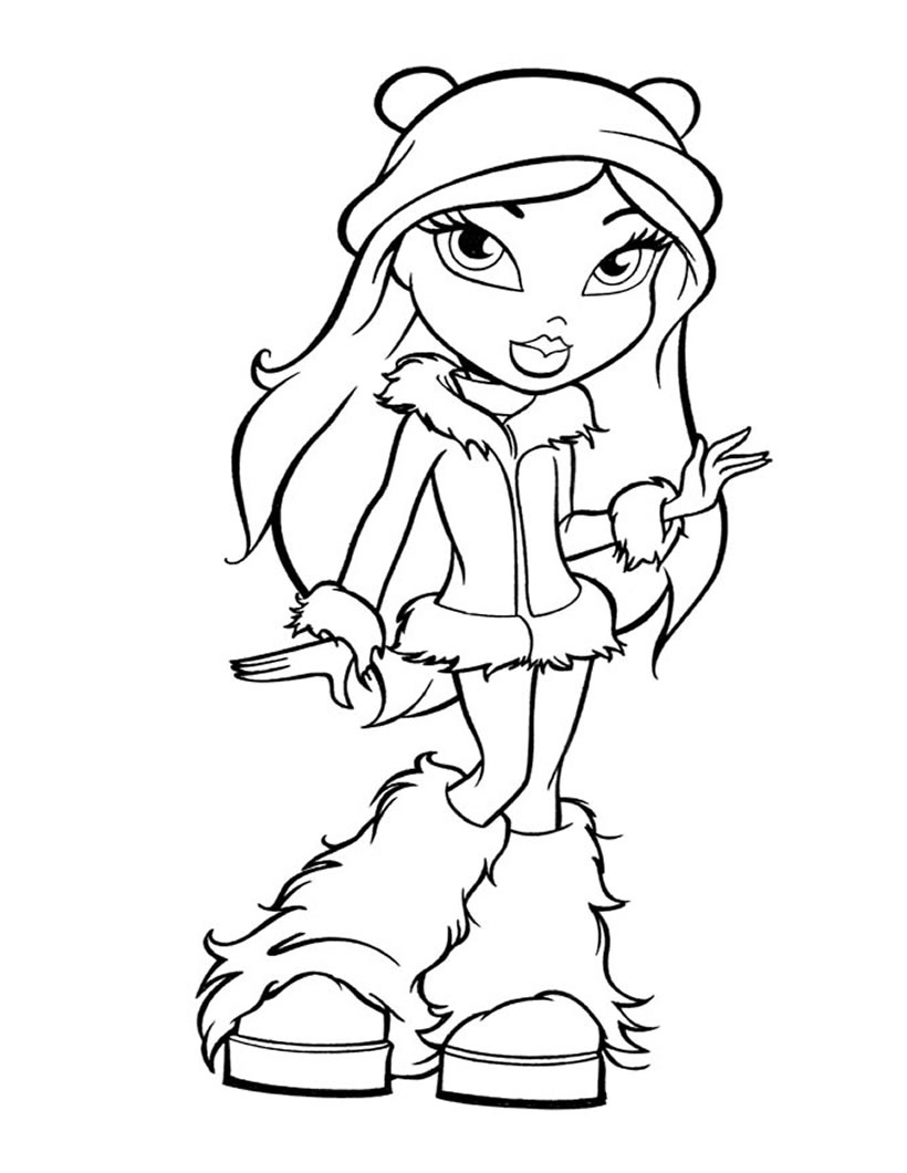Coloriage de Bratz avec un style de mode unique