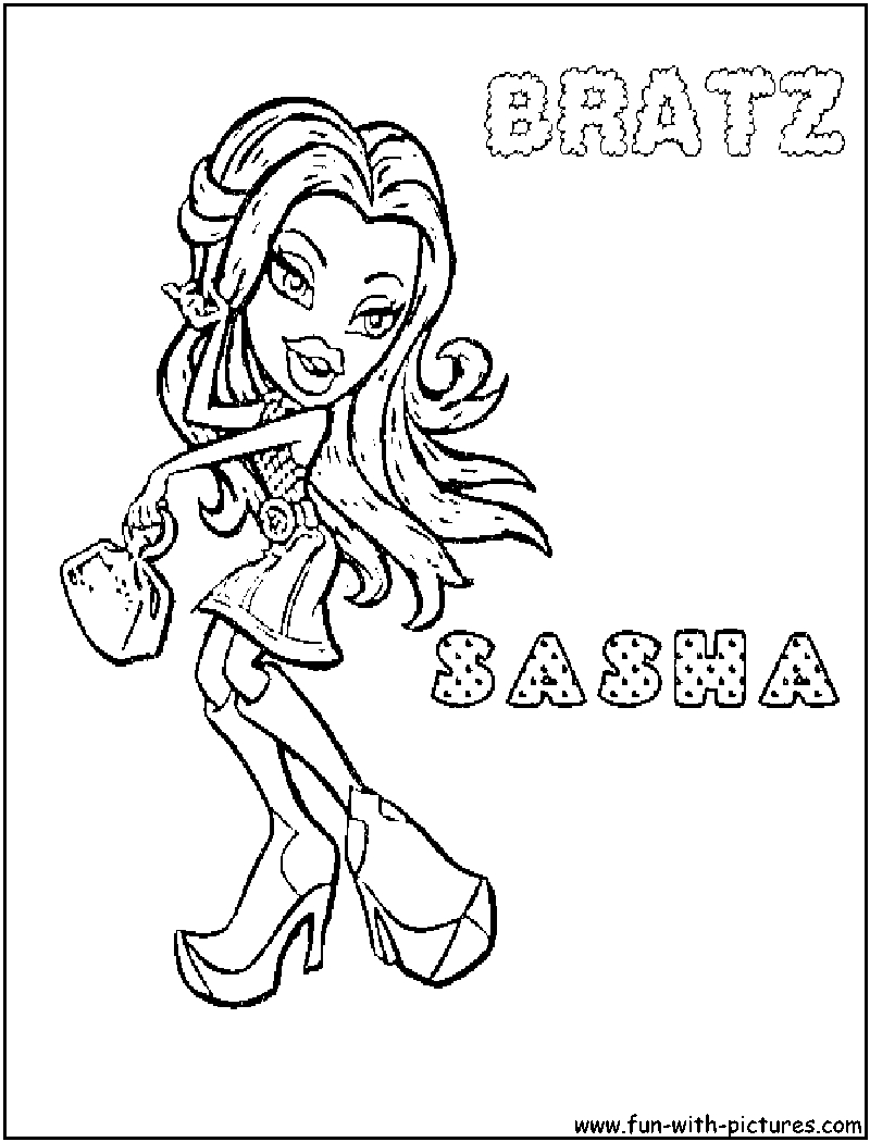 Coloriage d'une jeune fille Bratz dans une pose dynamique
