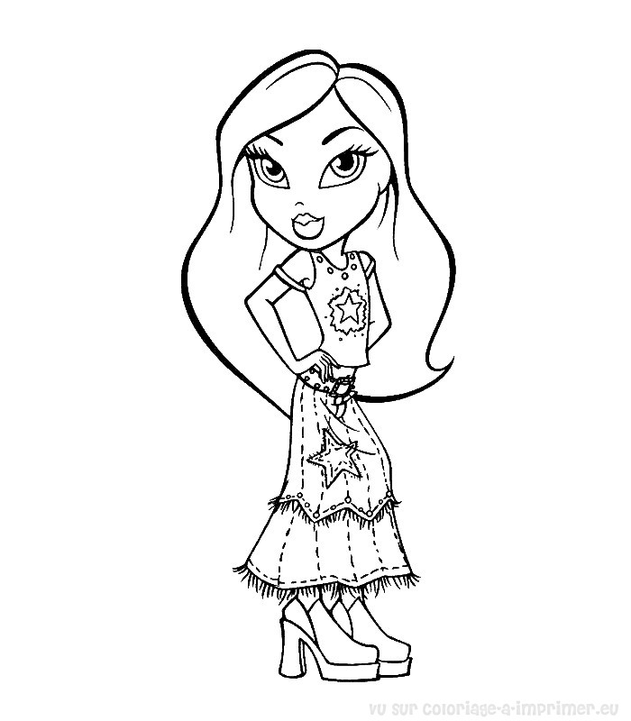 Coloriage de Bratz : des personnages stylés en pleine pose