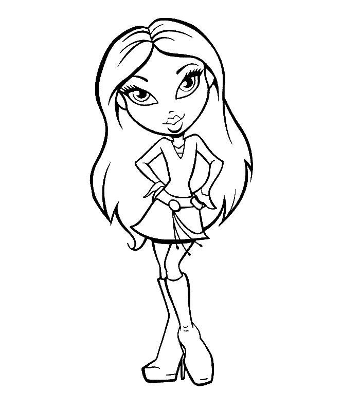 Coloriage de Bratz s'amusant en plein air