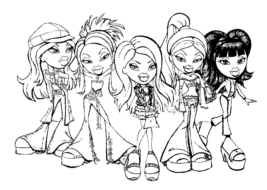 Coloriage de Bratz dans un cadre stylé et amical