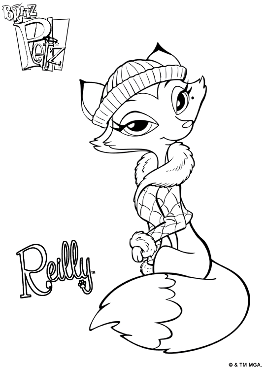 Coloriage de personnages Bratz dans un cadre stylisé
