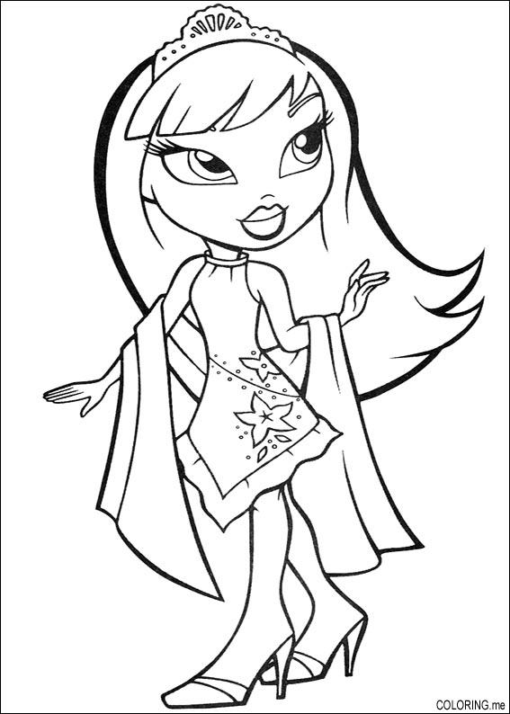 Coloriage de Bratz : quatre amies se réunissent pour une séance de mode