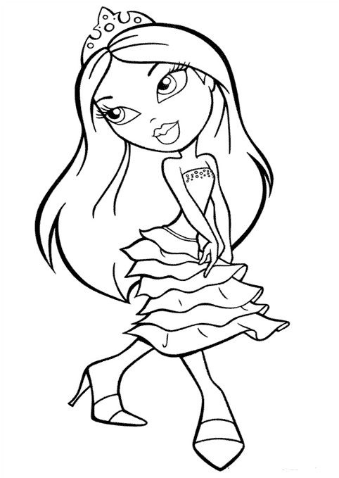Coloriage de personnages Bratz en pleine pose de mode