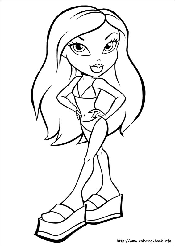 Coloriage de Bratz avec une jeune fille en mode de danse