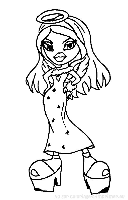 Coloriage de Bratz : Une jeune fille stylée en plein pose