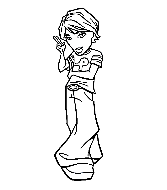 Coloriage de Bratz avec des personnages au style unique