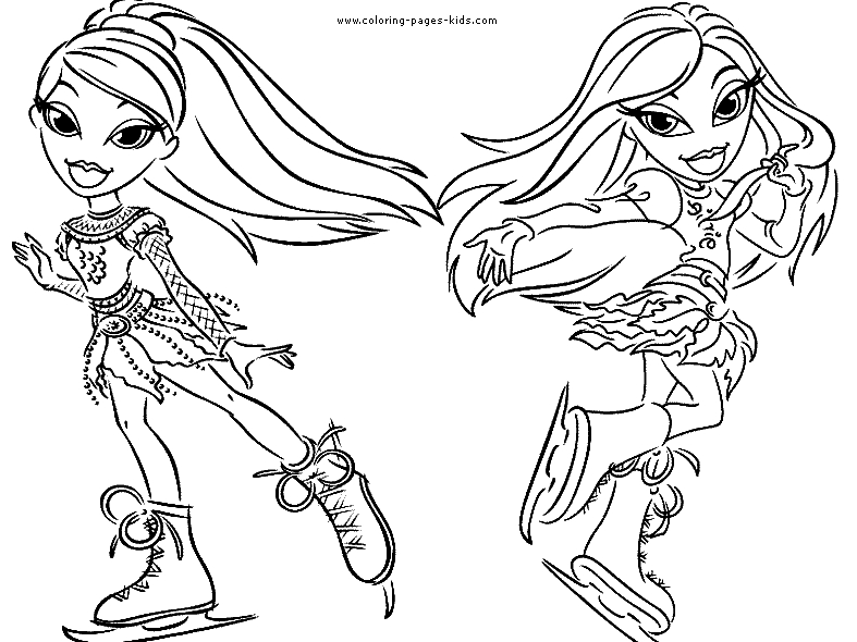 Coloriage d'une jeune fille Bratz en pleine pose fashion