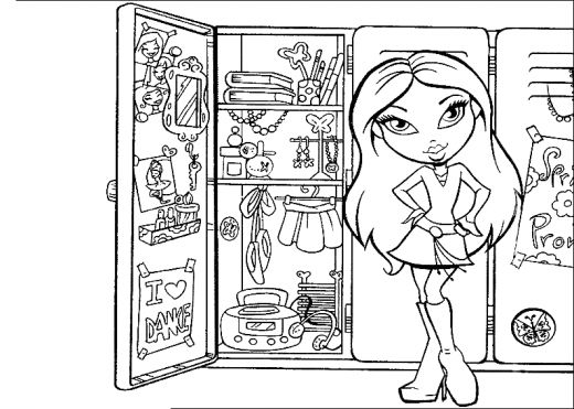 Bratz en pleine séance de mode avec accessoires