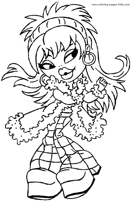 Coloriage de Bratz avec un style de mode unique dans une ambiance décontractée