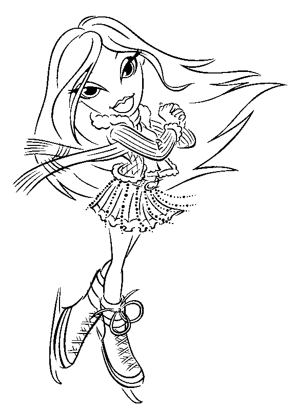 Coloriage de Bratz en pleine séance de mode