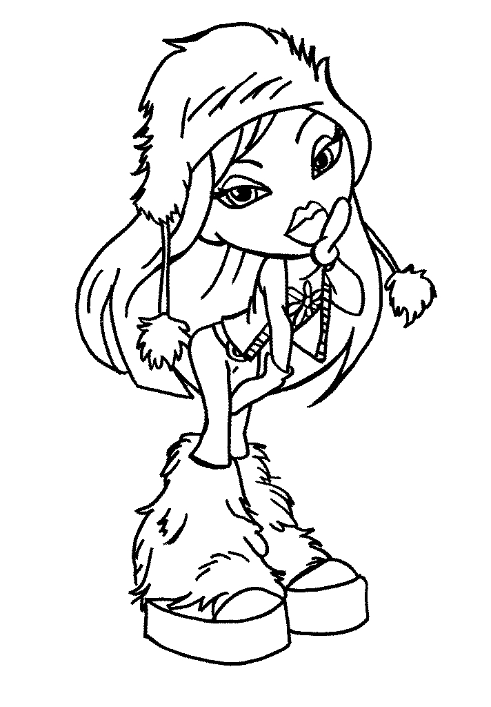 Illustration d'une Bratz en pleine pose avec des accessoires stylés