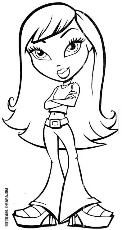 Une jeune fille Bratz en pleine séance de coloriage