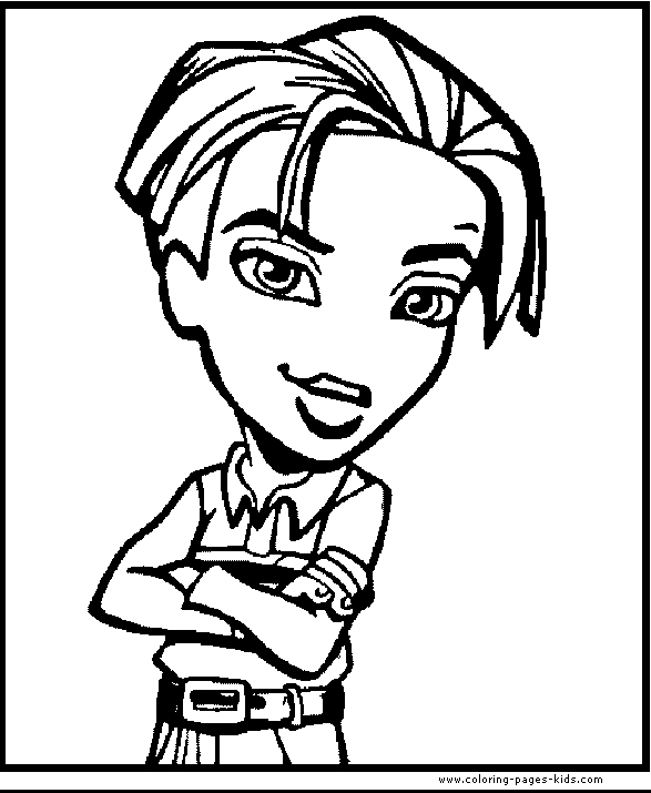 Coloriage de Bratz en pleine séance de mode