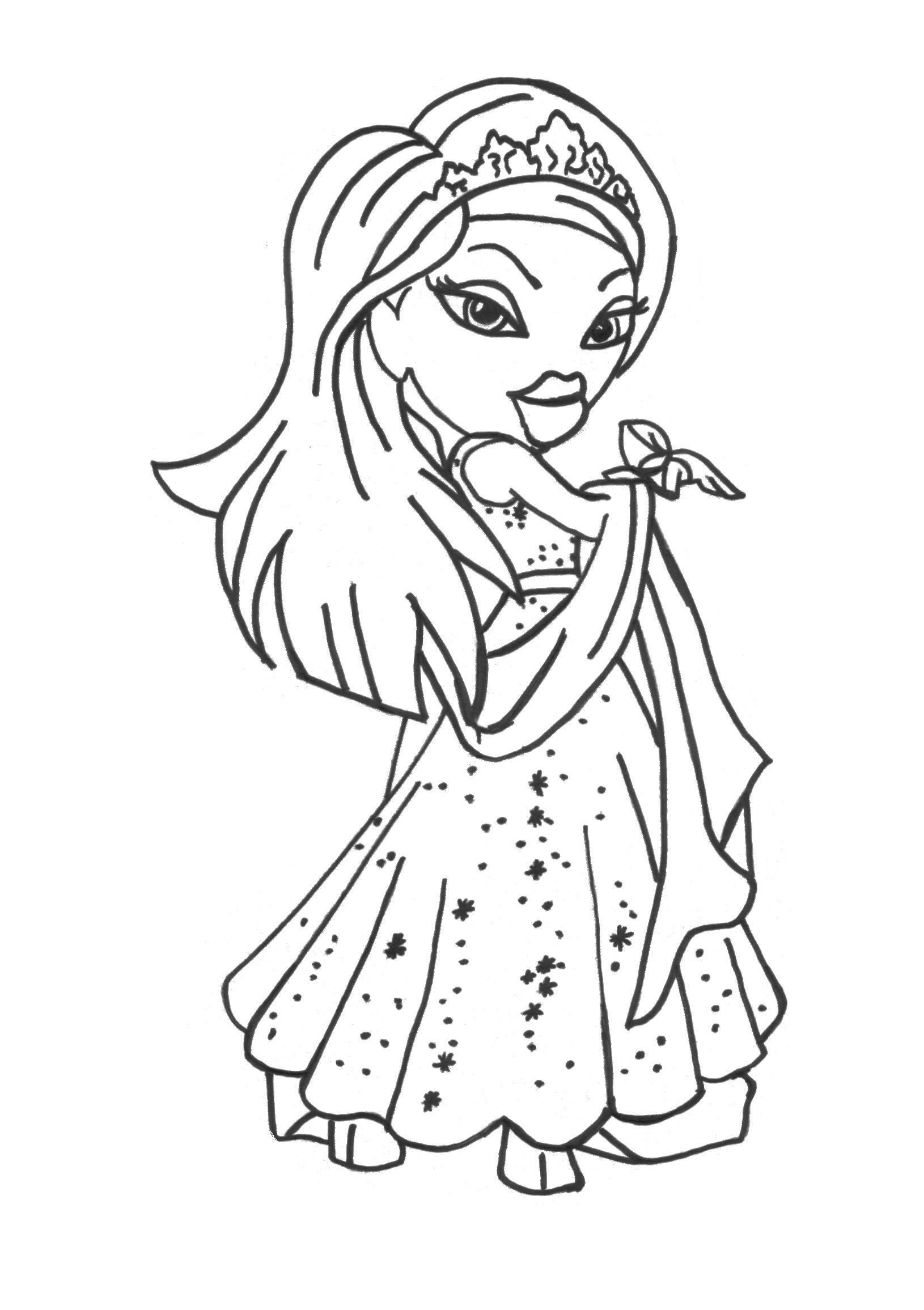 Coloriage de Bratz avec style et accessoires