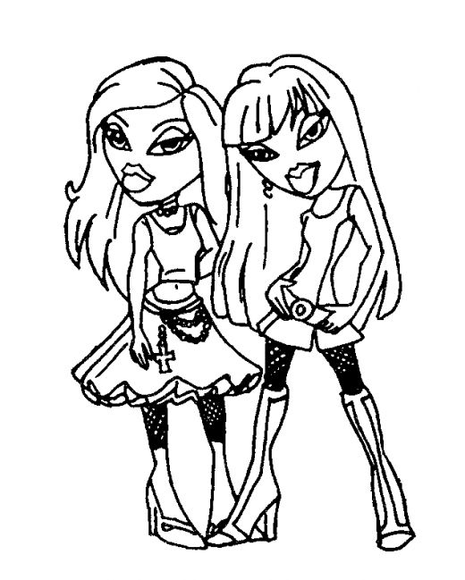 Coloriage de Bratz : Une jeune fille stylée en pleine pose