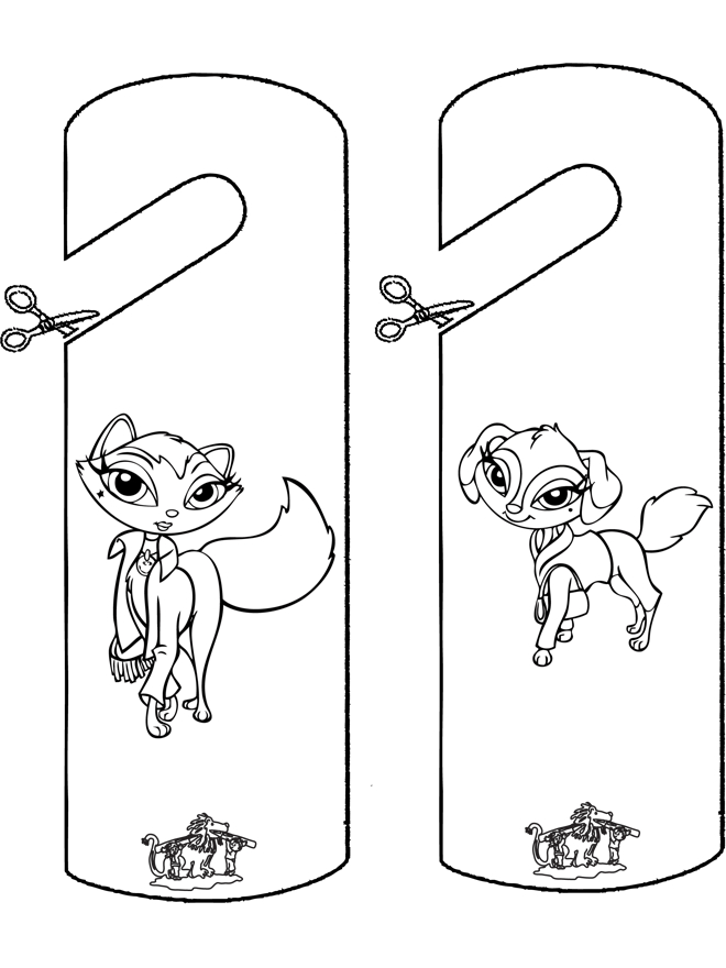Coloriage de Bratz en pleine pose avec un décor stylisé
