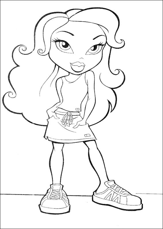 Coloriage de Bratz en pleine séance de mode