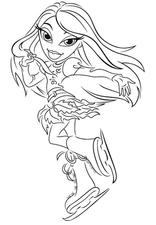 Coloriage de Bratz : une jeune fille stylée en pleine pose