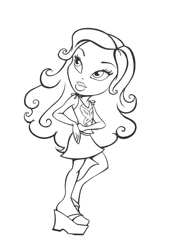 Coloriage de Bratz avec des personnages en pleine pose