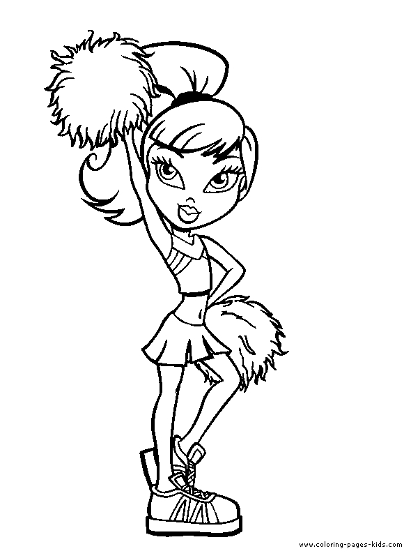 Coloriage de personnages Bratz dans un décor stylisé