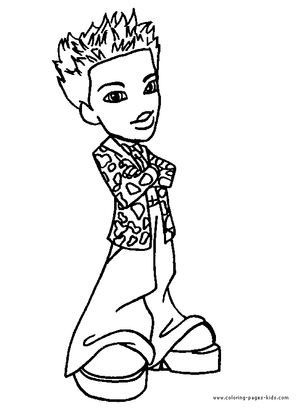 Coloriage de Bratz en pleine pose avec accessoires et style