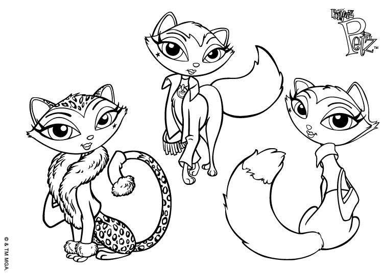 Coloriage de Bratz avec une jeune fille en pleine pose fashion