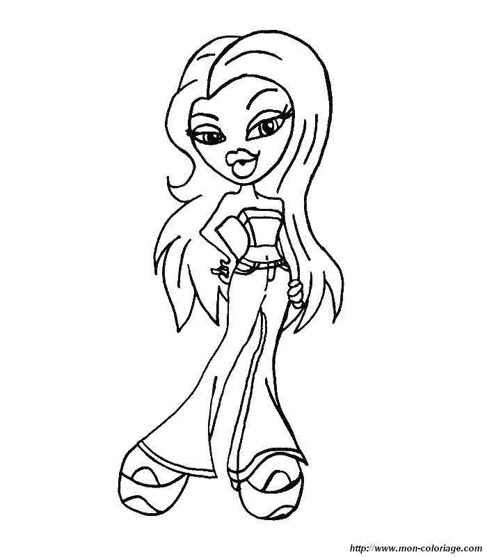 Coloriage de personnages Bratz dans une pose dynamique