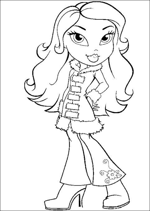 Bratz en pleine pose stylée avec des accessoires colorés