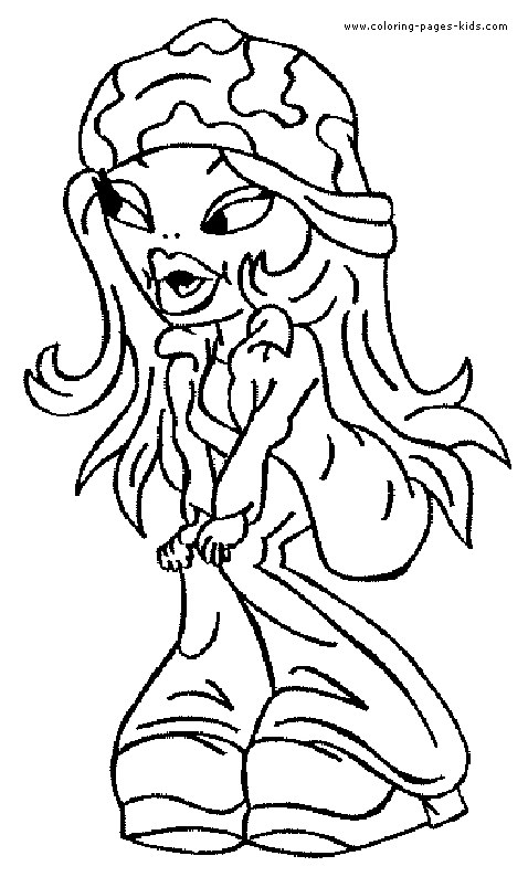 Coloriage de Bratz avec un style de mode urbaine