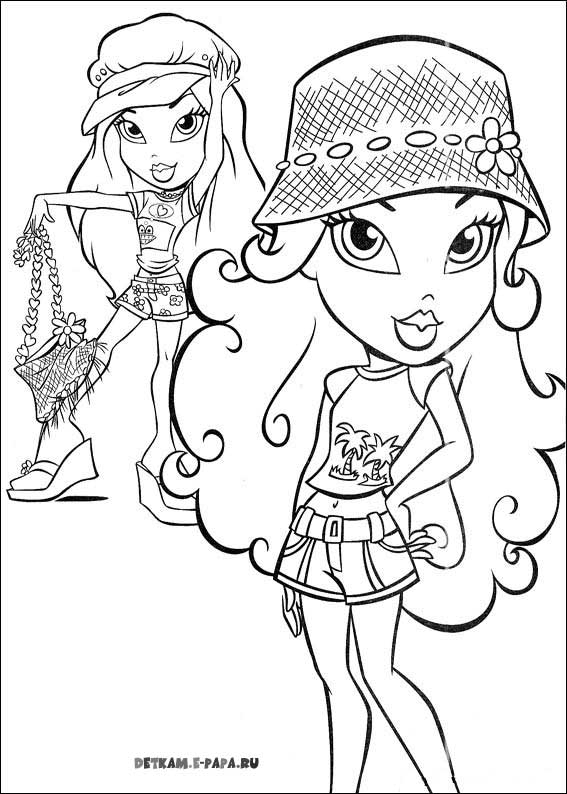Coloriage de Bratz en pleine pose avec accessoires stylés