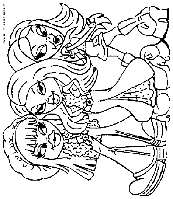 Coloriage de Bratz en pleine séance de mode