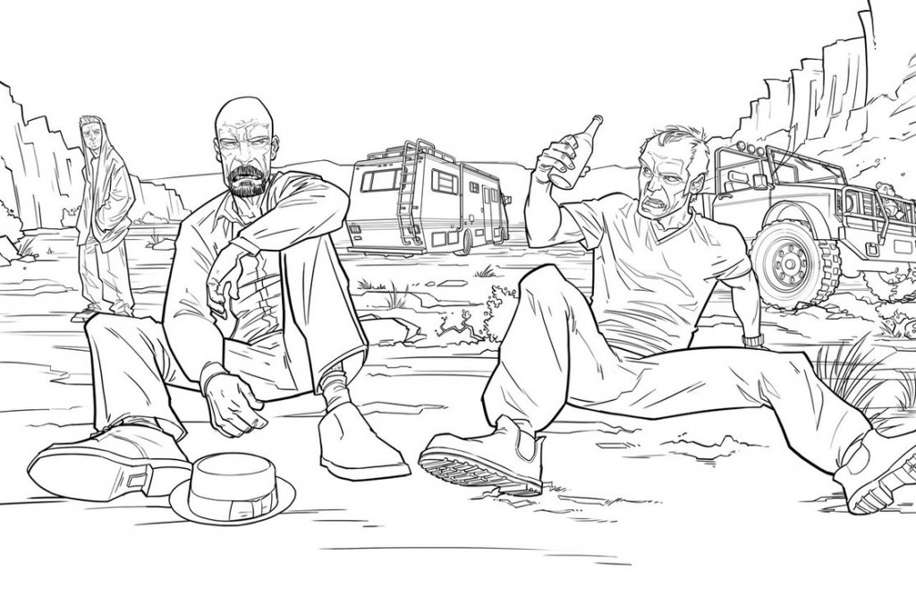 Scène emblématique de Breaking Bad avec Walter White et Jesse Pinkman Scène emblématique de Breaking Bad avec Walter White et Jesse Pinkman