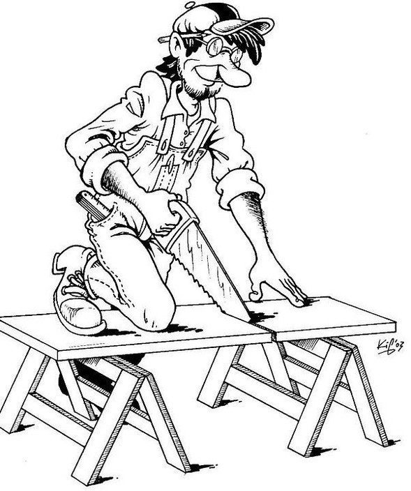 Un bricoleur concentré dans son atelier avec des outils variés