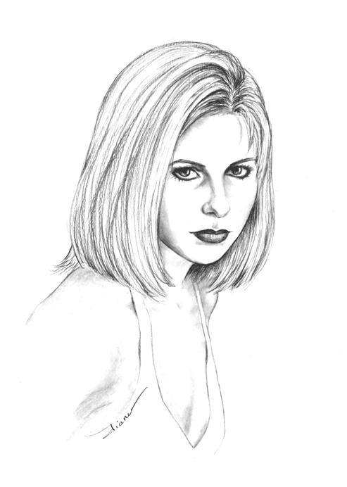 Buffy Summers en action face aux vampires dans un décor nocturne Buffy Summers en action face aux vampires dans un décor nocturne