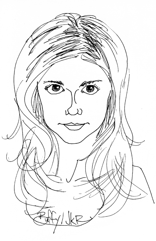 Buffy Summers affrontant un vampire dans une scène nocturne Buffy Summers affrontant un vampire dans une scène nocturne