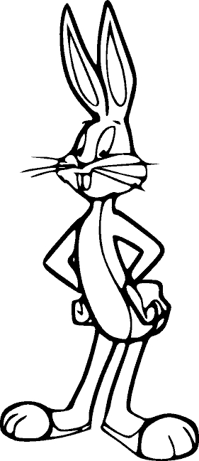 Coloriage de Bugs Bunny en pleine action avec une carotte