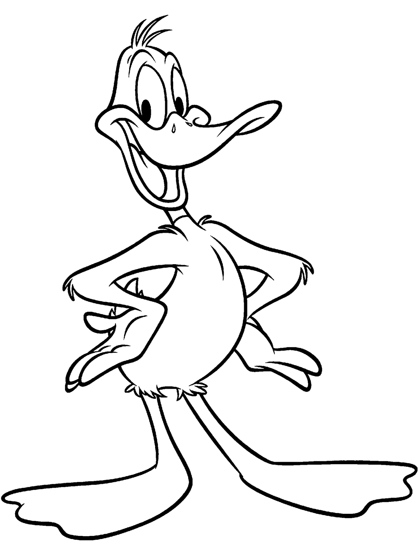 Coloriage de Bugs Bunny en pleine expression joyeuse