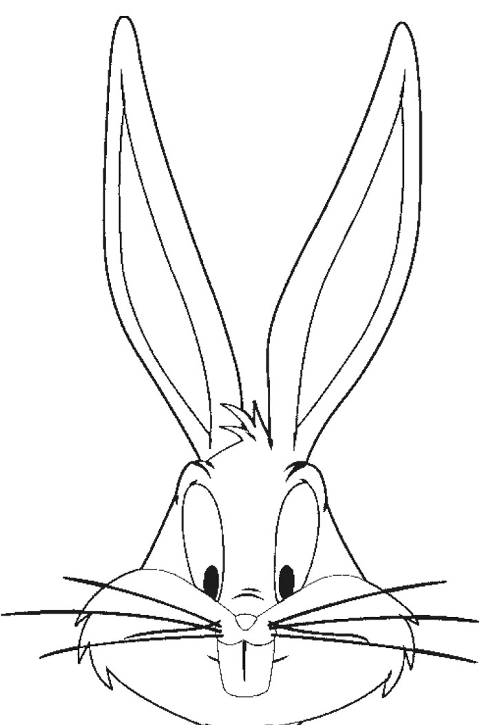 Coloriage de Bugs Bunny en pleine action avec une carotte