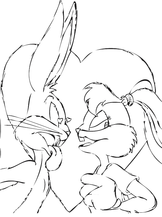 Bugs Bunny en pleine action sur un fond simple
