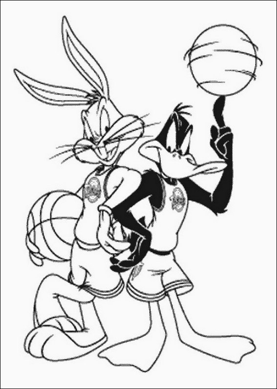 Coloriage de Bugs Bunny en pleine aventure