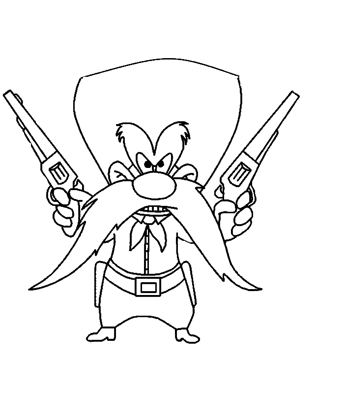 Coloriage de Bugs Bunny en pleine pose humoristique