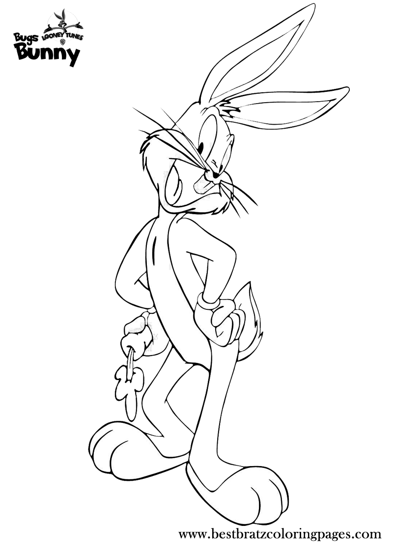 Bugs Bunny en pleine réflexion dans un décor ludique