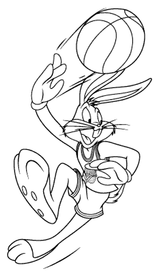 Bugs Bunny en pleine action avec une carotte dans un décor dynamique