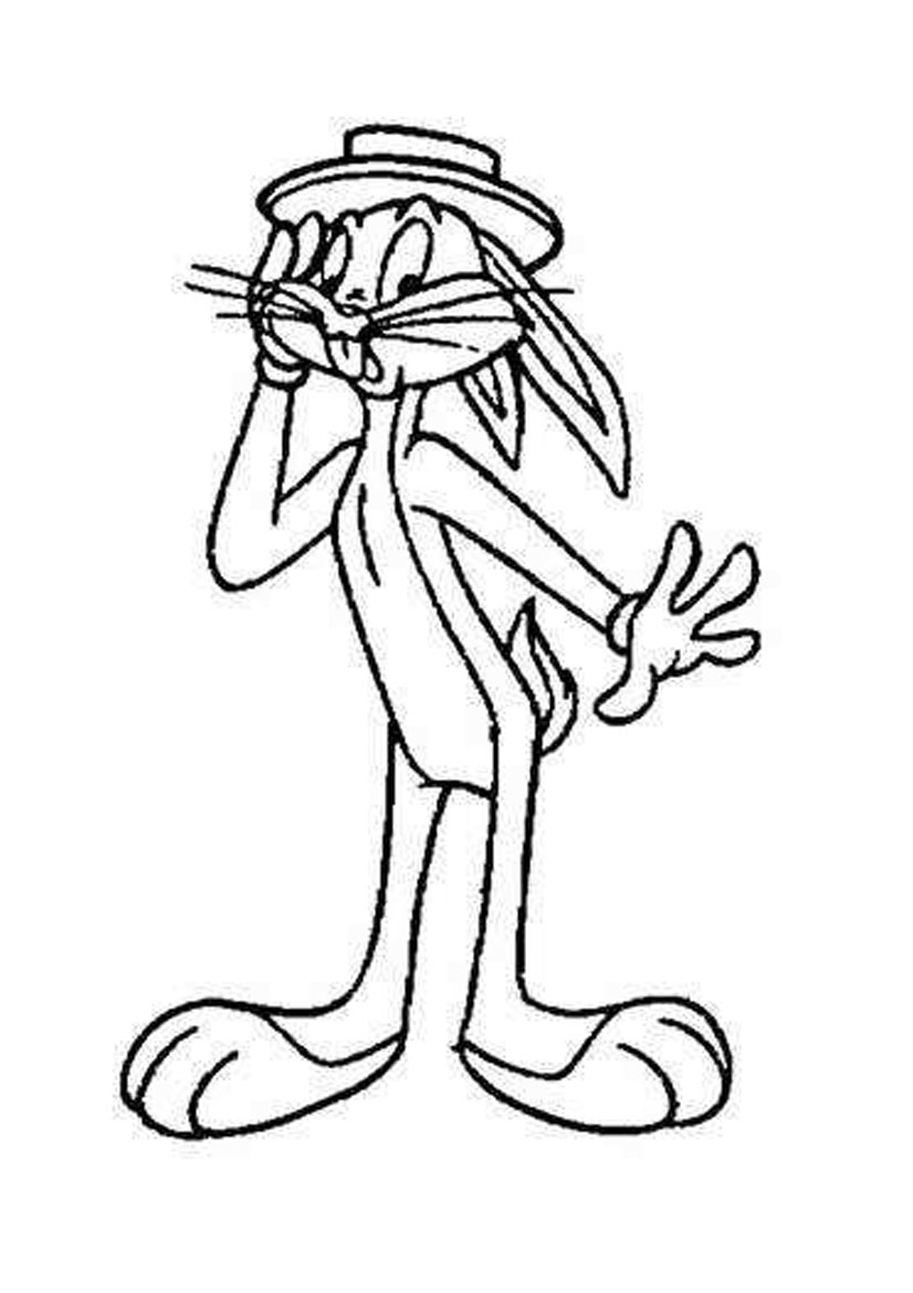 Bugs Bunny en train de manger une carotte dans un paysage animé