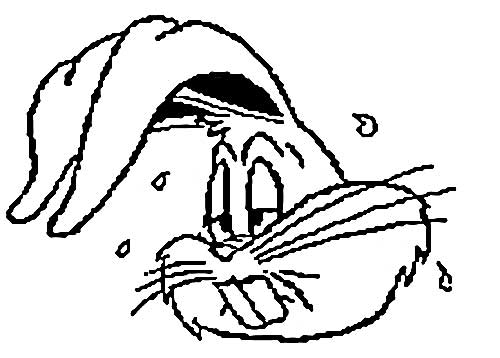Coloriage de Bugs Bunny en pleine action avec une carotte