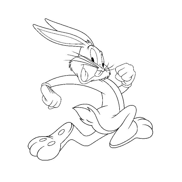 Bugs Bunny en pleine aventure avec une carotte dans les mains